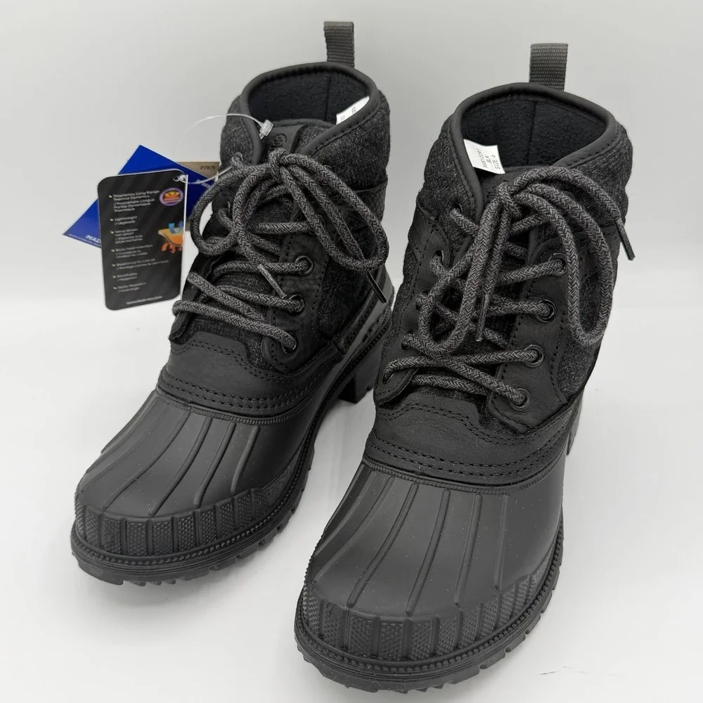 Kamik Womens Size 6 Sienna Mid 2‎ Black Waterproof Duck Boots Shoes